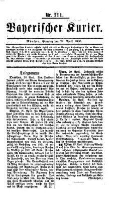 Bayerischer Kurier Sonntag 22. April 1860