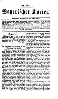 Bayerischer Kurier Mittwoch 25. April 1860