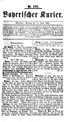 Bayerischer Kurier Montag 18. Juni 1860