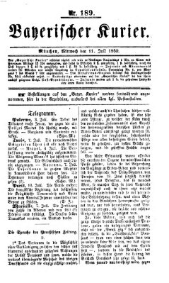 Bayerischer Kurier Mittwoch 11. Juli 1860