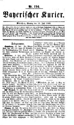 Bayerischer Kurier Montag 16. Juli 1860