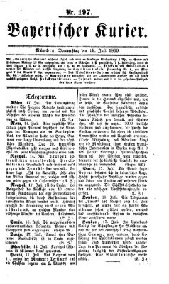 Bayerischer Kurier Donnerstag 19. Juli 1860