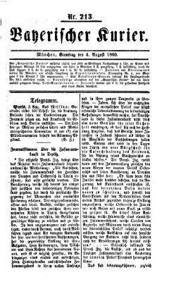 Bayerischer Kurier Samstag 4. August 1860