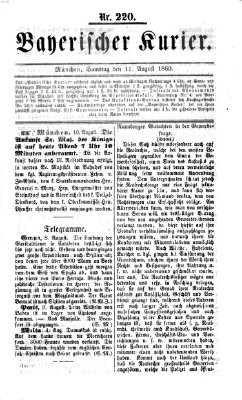 Bayerischer Kurier Samstag 11. August 1860