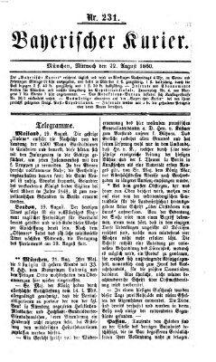 Bayerischer Kurier Mittwoch 22. August 1860