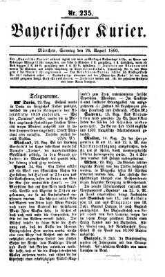 Bayerischer Kurier Sonntag 26. August 1860