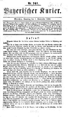 Bayerischer Kurier Samstag 1. September 1860