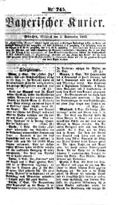 Bayerischer Kurier Mittwoch 5. September 1860