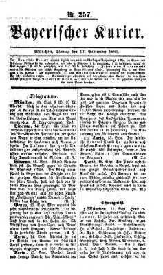 Bayerischer Kurier Montag 17. September 1860