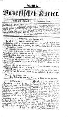 Bayerischer Kurier Mittwoch 19. September 1860