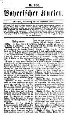 Bayerischer Kurier Donnerstag 20. September 1860