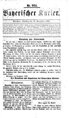 Bayerischer Kurier Dienstag 25. September 1860