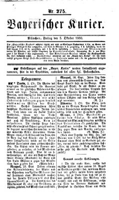 Bayerischer Kurier Freitag 5. Oktober 1860