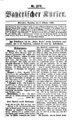 Bayerischer Kurier Samstag 6. Oktober 1860