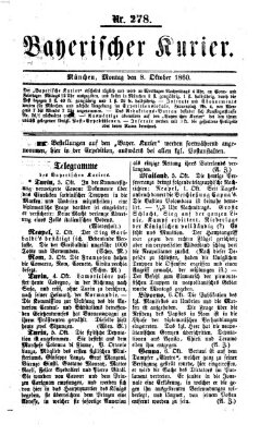 Bayerischer Kurier Montag 8. Oktober 1860