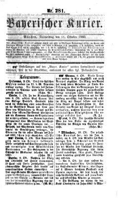 Bayerischer Kurier Donnerstag 11. Oktober 1860