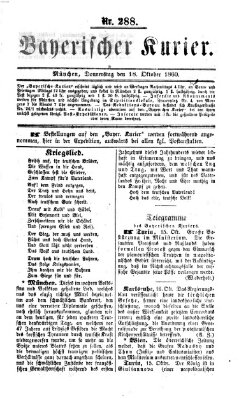 Bayerischer Kurier Donnerstag 18. Oktober 1860