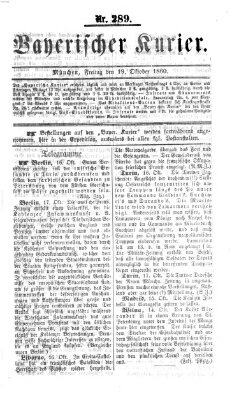 Bayerischer Kurier Freitag 19. Oktober 1860