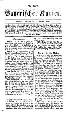 Bayerischer Kurier Montag 22. Oktober 1860