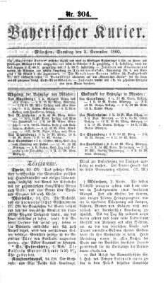 Bayerischer Kurier Samstag 3. November 1860