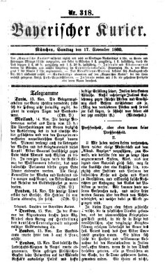 Bayerischer Kurier Samstag 17. November 1860