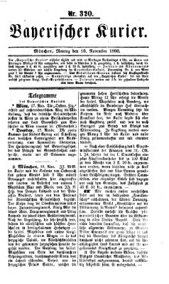 Bayerischer Kurier Montag 19. November 1860