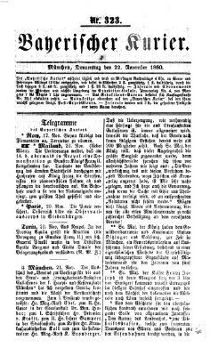 Bayerischer Kurier Donnerstag 22. November 1860