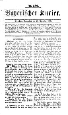 Bayerischer Kurier Donnerstag 29. November 1860