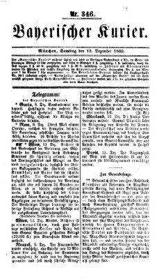 Bayerischer Kurier Samstag 15. Dezember 1860