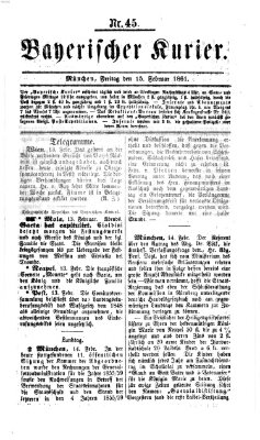 Bayerischer Kurier Freitag 15. Februar 1861