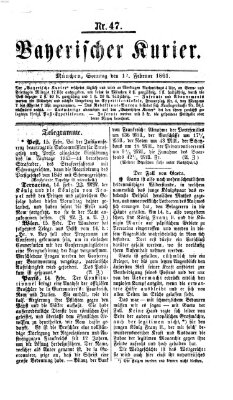 Bayerischer Kurier Sonntag 17. Februar 1861