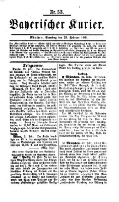 Bayerischer Kurier Samstag 23. Februar 1861