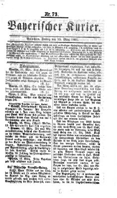 Bayerischer Kurier Freitag 15. März 1861