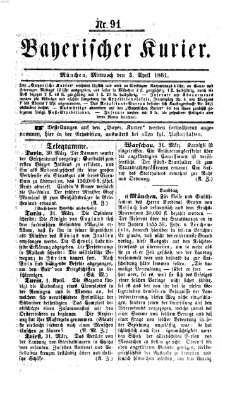 Bayerischer Kurier Mittwoch 3. April 1861