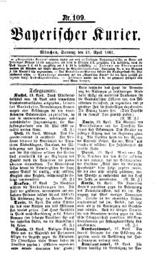 Bayerischer Kurier Sonntag 21. April 1861