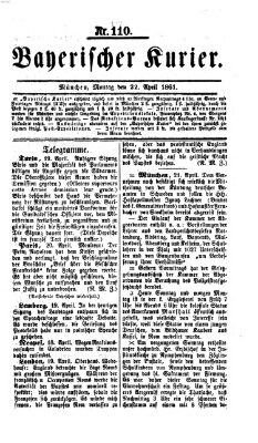 Bayerischer Kurier Montag 22. April 1861