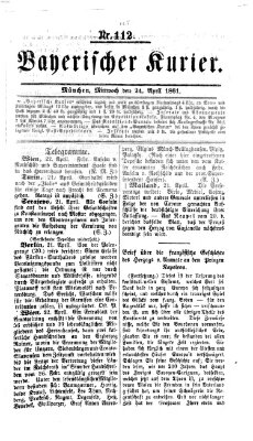 Bayerischer Kurier Mittwoch 24. April 1861