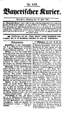 Bayerischer Kurier Samstag 13. Juli 1861