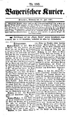 Bayerischer Kurier Mittwoch 17. Juli 1861