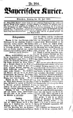 Bayerischer Kurier Sonntag 28. Juli 1861