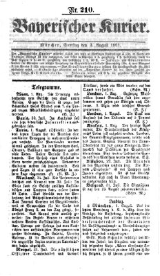 Bayerischer Kurier Samstag 3. August 1861