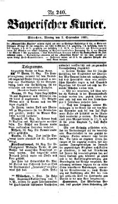 Bayerischer Kurier Montag 2. September 1861