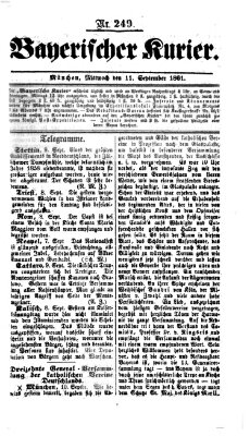 Bayerischer Kurier Mittwoch 11. September 1861