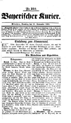 Bayerischer Kurier Samstag 21. September 1861