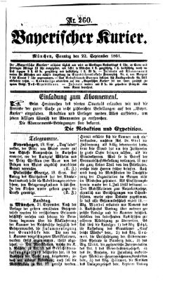 Bayerischer Kurier Sonntag 22. September 1861