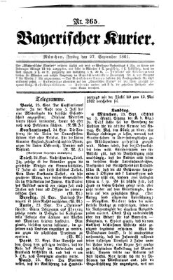 Bayerischer Kurier Freitag 27. September 1861