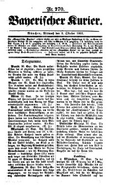 Bayerischer Kurier Mittwoch 2. Oktober 1861