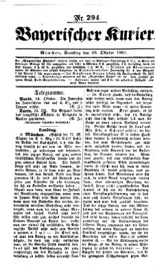 Bayerischer Kurier Samstag 26. Oktober 1861