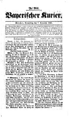 Bayerischer Kurier Donnerstag 7. November 1861