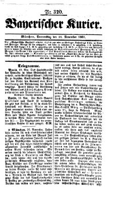 Bayerischer Kurier Donnerstag 21. November 1861